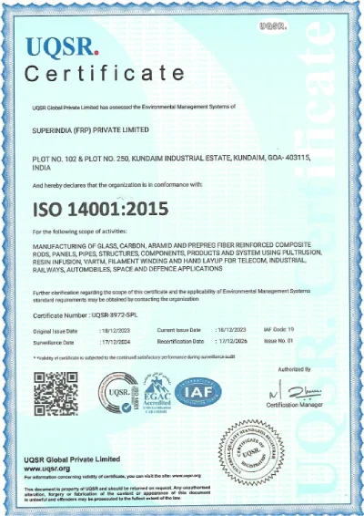 ISO 14001 Environmental Management Certificate