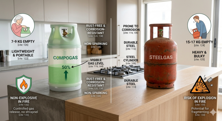 Composite LPG Cylinder vs Steel Cylinder